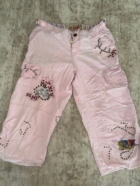 Da-Nang Pink Embellished Cargo Capris small / xs worn once dry cleaned